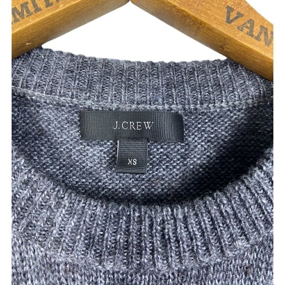 J.Crew Fair Isle Knit Sweater XS Grey Red Pink Geometric Wool Blend Nordic - Picture 3 of 8